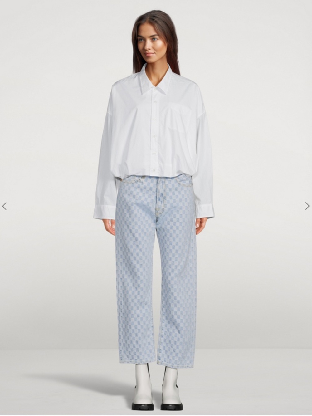 R13 Boyfriend Jeans In Checkerboard Print